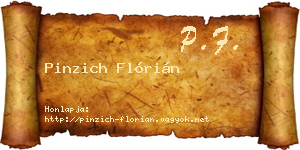 Pinzich Flórián névjegykártya